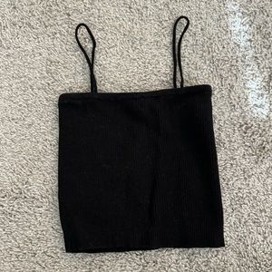 Brandy Melville Black Ribbed Crop Top